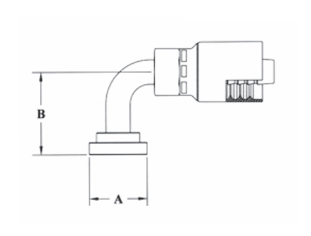 A53-16x16 Couplamatic A Series Coupling - Code 61 Split Flange - 90° Bend - 1" Hose ID