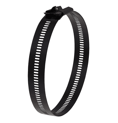 AE6129 by Band-It | Multi-Lok Tie | 0.276" Width | 9.0" Length | 0.018" Thickness | Nylon 11 Coated | 316 Stainless Steel | 100/Bag