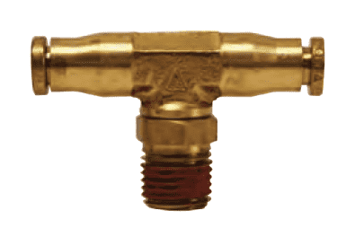 AQ72DOTS4x2 Dixon Brass CA377 D.O.T. Push-In Fitting - Swivel Male Branch Tee - 1/4" Tube OD x 1/8" Male NPT (Pack of 10)