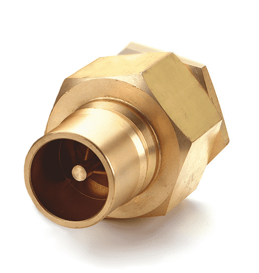 B12K46VAA Eaton Hanson HK 10/12/20 Series Male Plug - Female 1 1/2-11 1/2 NPTF NON-VALVED - ISO 7241-1-B Interchange Brass Quick Disconnect with Valve Actuator - Standard Buna-N Seal