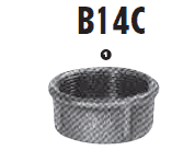 B14C-06 Adaptall Malleable Iron -06 BSP Cap Solid