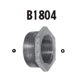 B1804-06-04 Adaptall Malleable Iron -06 Male BSPT x -04 Female BSP Solid Adapter