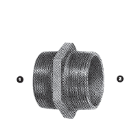 B1808H-20-20 Adaptall Malleable Iron -20 Male BSPT x -20 Male BSPT Adapter 