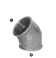 B2404-08-08 Adaptall Malleable Iron 45 deg. -08 Female BSP x -08 Female BSP Solid Elbow