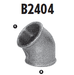 B2404-24-24 Adaptall Malleable Iron 45 deg. -24 Female BSP x -24 Female BSP Solid Elbow