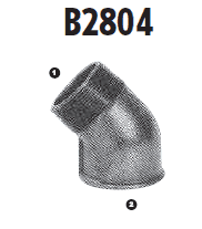 B2804-06-06 Adaptall Malleable Iron 45 deg. -06 Male BSPT x -06 Female BSP Solid Elbow