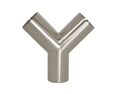 B28W-R250P Dixon 316L Stainless Steel Sanitary Polished Weld True Wye - 2-1/2" Tube OD