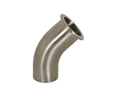 B2KM-G200 Dixon 304 Stainless Steel Sanitary Polished 45 deg. Clamp x Weld Elbow - 2" Tube OD