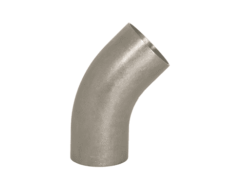 B2KS-R75U Dixon 316L Stainless Steel Sanitary Unpolished 45 deg. Weld Elbow with Tangent - 3/4" Tube OD