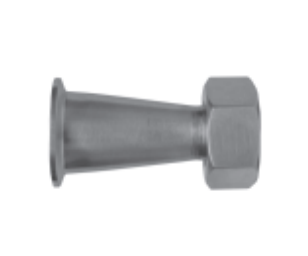 B3114-G300250 Dixon Valve Clamp x Plain Bevel Seat with Hex Nut Concentric Reducer - 3" x 2-1/2" Tube OD - 304 Stainless Steel