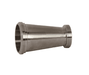 B3115F-G200150 Dixon 304 Stainless Steel Sanitary Plain Bevel Seat x Threaded Bevel Seat Concentric Reducer - 2" x 1-1/2" Tube OD