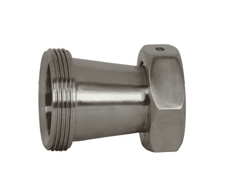 B31TP-G300200 Dixon 304 Stainless Steel Sanitary Threaded Bevel Seat x Plain Bevel Seat with Hex Nut Concentric Reducer - 3" x 2" Tube OD