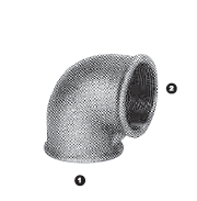 B3404-24-20 Adaptall Malleable Iron 90 deg. -24 Female BSP x -20 Female BSP Solid Adapters