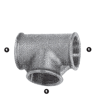 B4444-12 Adaptall Malleable Iron -12 Female BSP Solid Tee