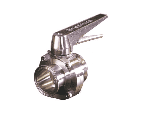 B5101V100CC-C Dixon 1" 316L Stainless Steel Sanitary Clamp End Butterfly Valve with Trigger Handle and FKM Seats