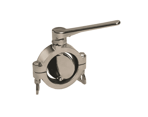 B5102V400-A Dixon 4" 316L Stainless Steel Sanitary Clamp Butterfly Valve with FKM Seats