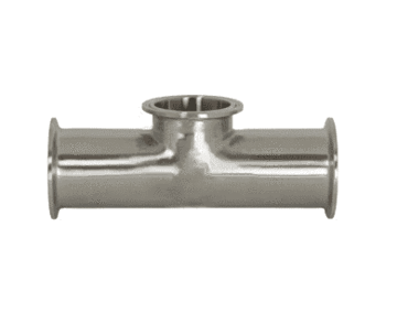 B7MPS-R100 Dixon Valve 316L Stainless Steel Sanitary Short Outlet Clamp Tee - 1" Tube OD