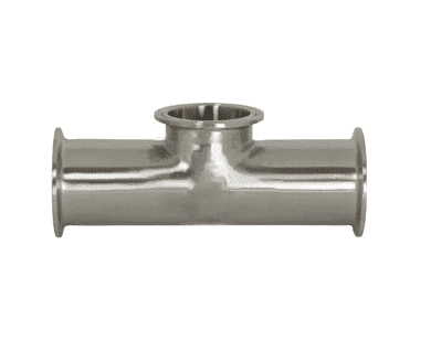 B7MPS-R200 Dixon 316L Stainless Steel Sanitary Short Outlet Clamp Tee - 2" Tube OD