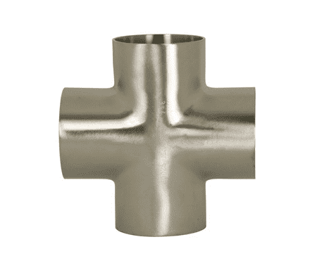 B9WWWW-G100P Dixon Valve 304 Stainless Steel Sanitary Polished Weld Cross - 1" Tube OD