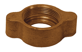 BB12 Dixon 3/4" and 1" Brass Boss Ground Joint - Wing Nut