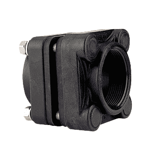 BF100 Banjo Polypropylene Bolted Tank Flange - 1" x 1" Threaded EPDM Flange