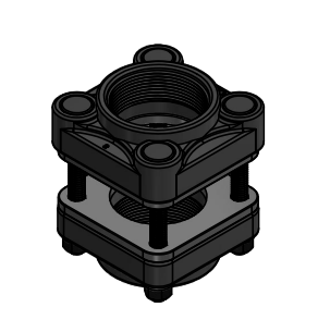 BF235 Banjo 2" Polypropylene Bolted Flange - 3-1/2" All Thread Bolt