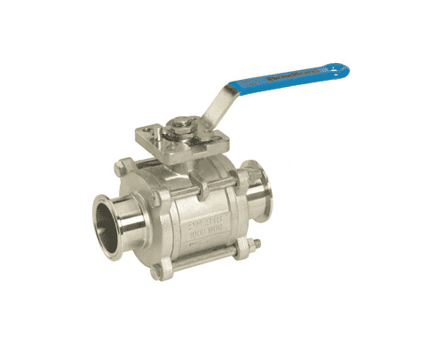 BV2CV-075CC-A Dixon 3/4" 316 Stainless Steel Sanitary 2-Way 3 Piece Encapsulated Ball Valve