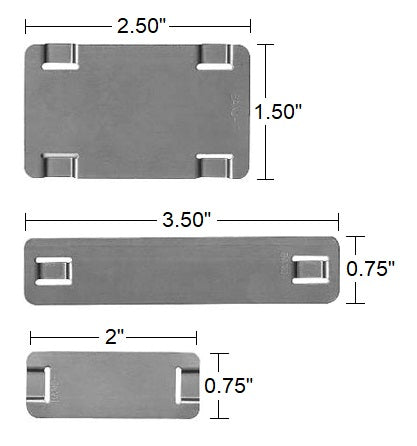 ID4409 by Band-It | Identification I.D. Tag | 0.75" Height | 2.0" Length | 0.015" Thickness | 316 Stainless Steel |100/Box