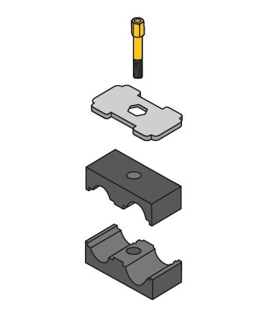 T2004H-B ZSi-Foster | Beta Clamp Stacking Kit | Smoothie Twin Series | For 1/4" x 1/4" Hose | Polypropylene/Steel