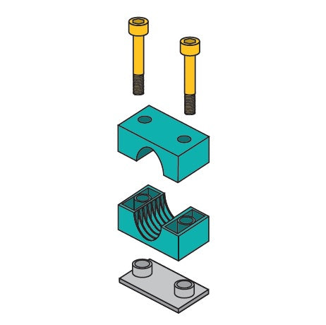 S2008SI ZSi-Foster | Weld Mount Beta Clamp | Standard Series | For 1/2" Tube | Cap Screw Assembly | Polypropylene/Steel