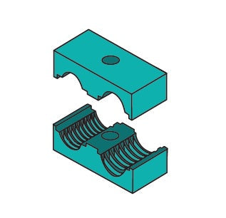 T5020C ZSi-Foster | Beta Clamp | Twin Series | For 1-1/4" x 1-1/4" Tube | Cushion Body ONLY | Polypropylene