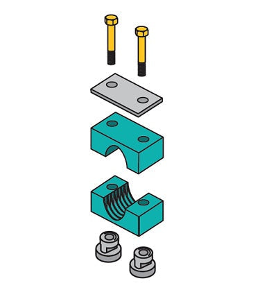 H6028R ZSi-Foster | Rail Mount Beta Clamp | Heavy Series | For 1-3/4" Tube | Polypropylene/Steel