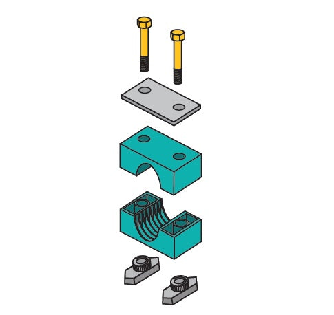 S2008R-SS ZSi-Foster | C-Rail Mount Beta Clamp | Standard Series | For 1/2" Tube | Polypropylene/304 Stainless Steel