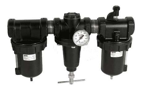 C119-12MMB Dixon Watts Combination Unit - 1-1/2" Standard Zinc Bowl with Sight Glass and Manual Drain - 550 SCFM
