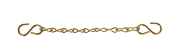 CH-B-12 Dixon 12" Brass Jack Chain with S-Hooks