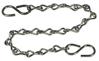 CH-SS-12 Dixon 12" Stainless Steel Jack Chain with S-Hooks