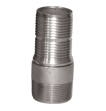 CNT-125CR-SP Midland Crimplok King Combination Nipple - 1-1/4" Male Pipe x 1-1/4" Hose Barb - Plated Steel