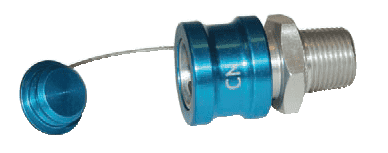 CN-P Dixon 1/2" NPT Anodized Aluminum Flomax Standard Series Connector - Coolant Fluid Nozzle Ball Lock with Plug