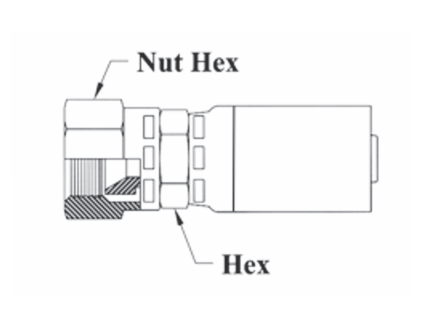 CS07-6X6 Couplamatic VARI-CRIMP Coupling - SAE 45° - Female Swivel - 3/8" Hose ID - 5/8x18 Thread (Old Part Number: 633V)