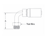 CS20-4X3 Couplamatic VARI-CRIMP Coupling - Male Inverted Flare - 90° - 1/4" Hose ID - 3/8x24 Thread (Old Part Number: 4175V)