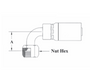 CS23-6X6L Couplamatic VARI-CRIMP Coupling - SAE 45° Seat - 90° Female Swivel - 3/8" Hose ID - 5/8x18 Thread - 2.18" Drop (Old Part Number: 6172V)