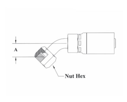 CS25-4X5 Couplamatic VARI-CRIMP Coupling - JIC/SAE Dual Seat - 45° Female Swivel - 1/4" Hose ID - 1/2x20 Thread (Old Part Number: 4154V)