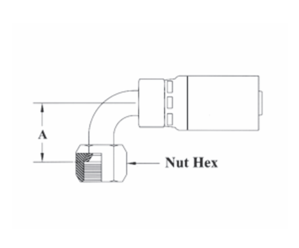 CS26-12X16 Couplamatic VARI-CRIMP Coupling - JIC Seat - 90° Female Swivel - 3/4" Hose ID - 1-5/16x12 Thread (Old Part Number: 12666V)