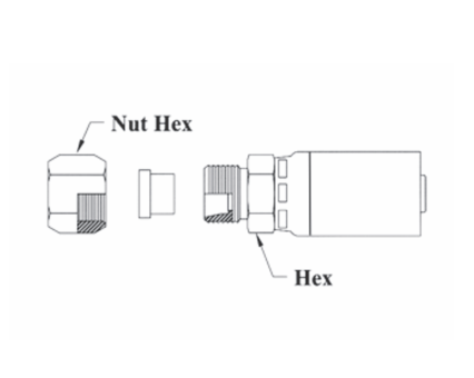 CS28-8X8 Couplamatic VARI-CRIMP Coupling - Tube Repair Couplings - 1/2" Hose ID - 3/4x16 Thread (Old Part Number: 8103V)