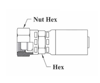 CS37-16X28 Couplamatic VARI-CRIMP Coupling - DIN Light Universal Seat - Female Swivel - 1" Hose ID - M36x2.0 Thread (Old Part Number: 16C28V)