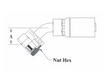 CS42-10X20 Couplamatic VARI-CRIMP Coupling - Din Heavy 24° Seat - Female Swivel 45° Bend - 5/8" Hose ID - M30x2.0 Thread (Old Part Number: 10H20V)