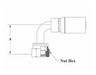 CS44-10X18 Couplamatic VARI-CRIMP Coupling - DIN Light Universal Seat - Female Swivel 90° Bend - 5/8" Hose ID - M26x1.5 Thread (Old Part Number: 10D68V)