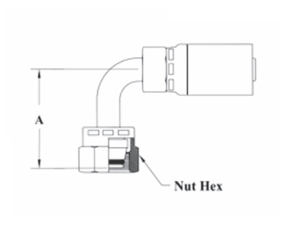 CS45-6X12 Couplamatic VARI-CRIMP Coupling - Din Heavy 24° Seat - Female Swivel 90° Bend - 3/8" Hose ID - M20x1.5 Thread (Old Part Number: 6H62V)