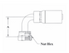 CS46-16X16 Couplamatic VARI-CRIMP Coupling - BSPP - British Standard Parallel 60° Cone - 90° Bend Female Swivel - 1" Hose ID - G-1-11 Thread - 1" BSPP (Old Part Number: 16P86V)