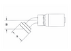 CS50-20X20 Couplamatic VARI-CRIMP Coupling - Code 61 Split Flange - 45° Bend - 1-1/4" Hose ID - 1-1/4" Flange Size (Old Part Number: 20G50V)